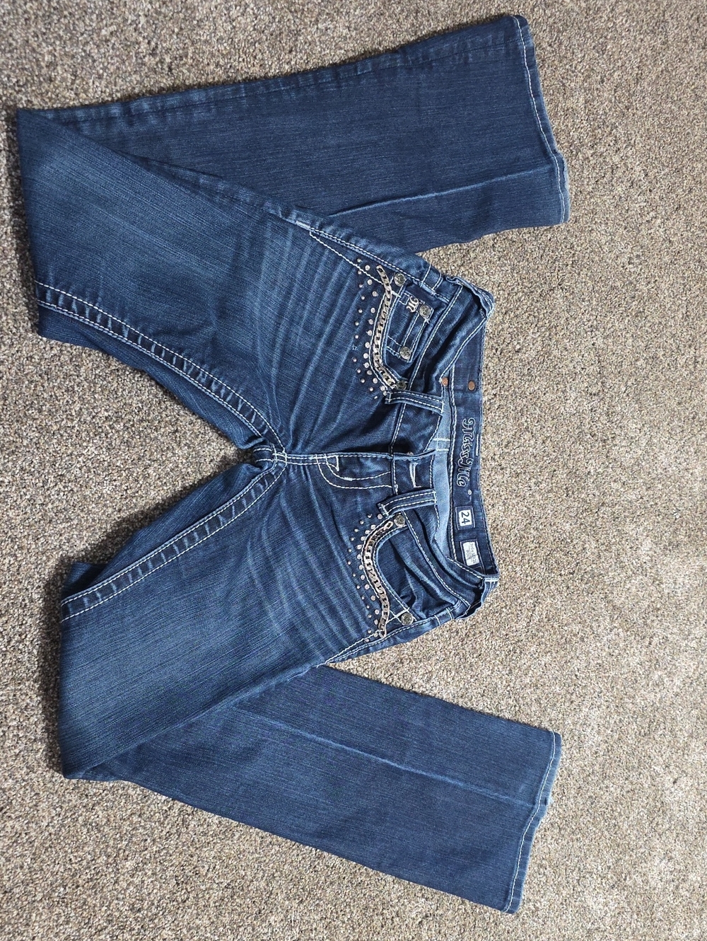 Miss Me Dark Blue Embellished Bootcut Jeans